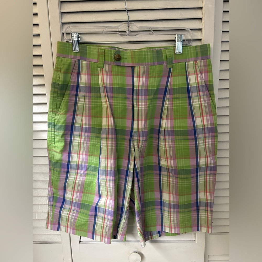 Cutter & Buck Green‎ Plaid Cotton Blend Pants Size 33